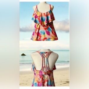 Tropical Floral Tankini Sz 1X